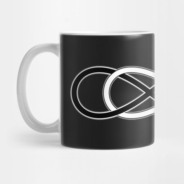 Spirit Symbol INFINITY DOUBLE LEMNISCATE BLACK WHITE by EDDArt